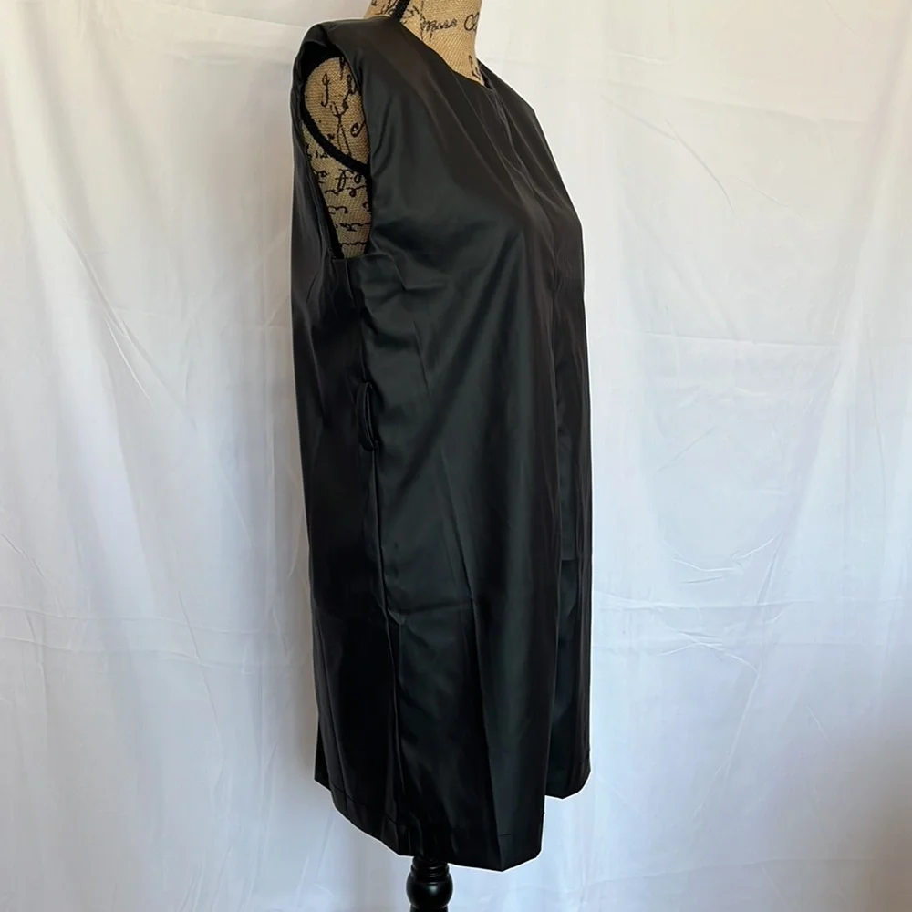 πHPπ Black Matte Vegan Leather Sheath Mini Dress - Picture 6 of 10